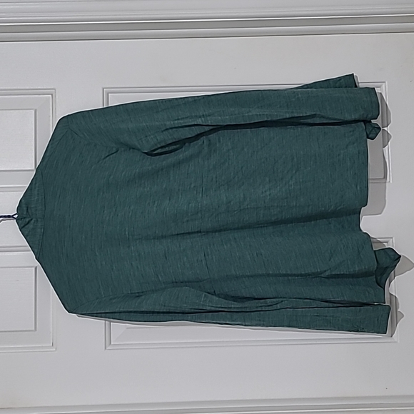 Ibex Open Front Wool Heathered Green Cardigan - Picture 10 of 10